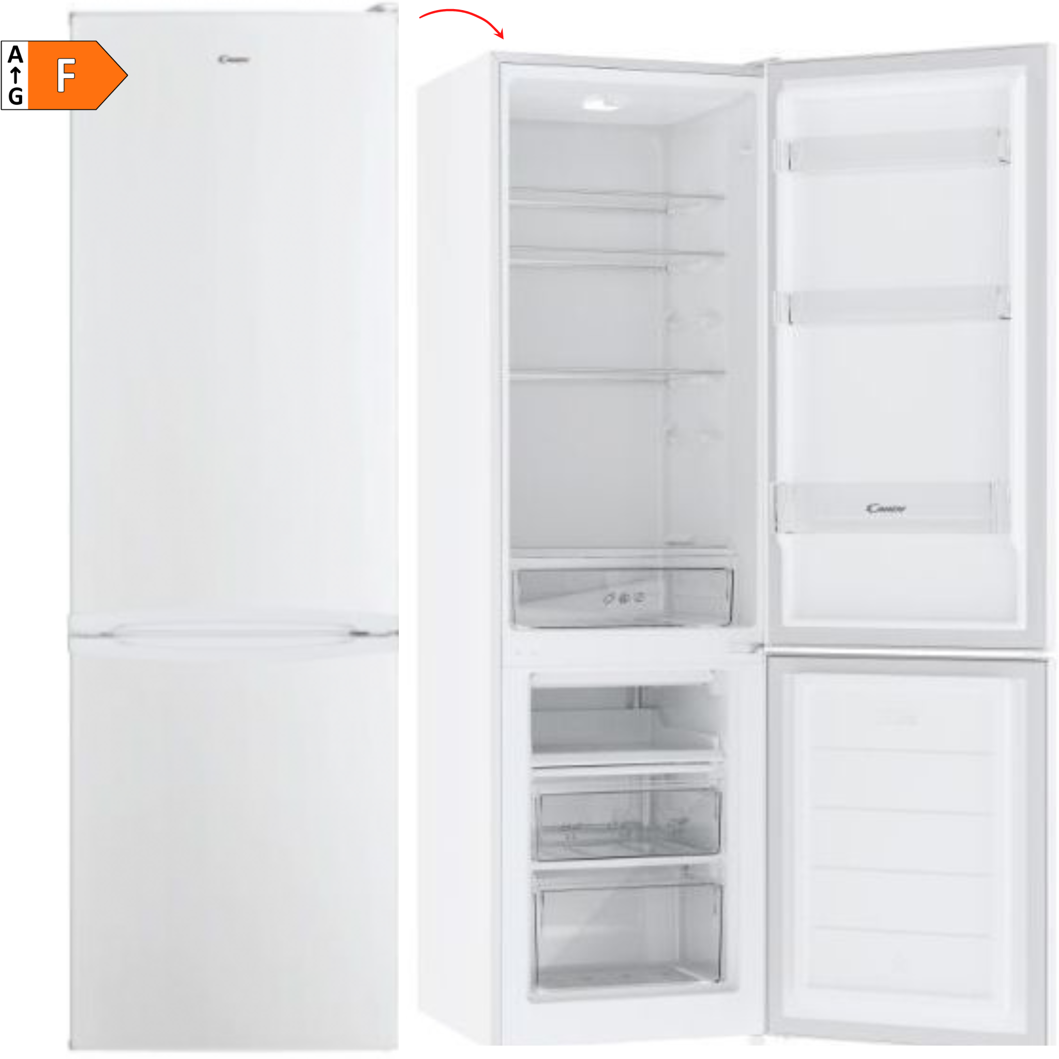 FRIGORÍFICO COMBI CANDY CHICS5182WN, 180x55, CÍCLICO, BLANCO - F